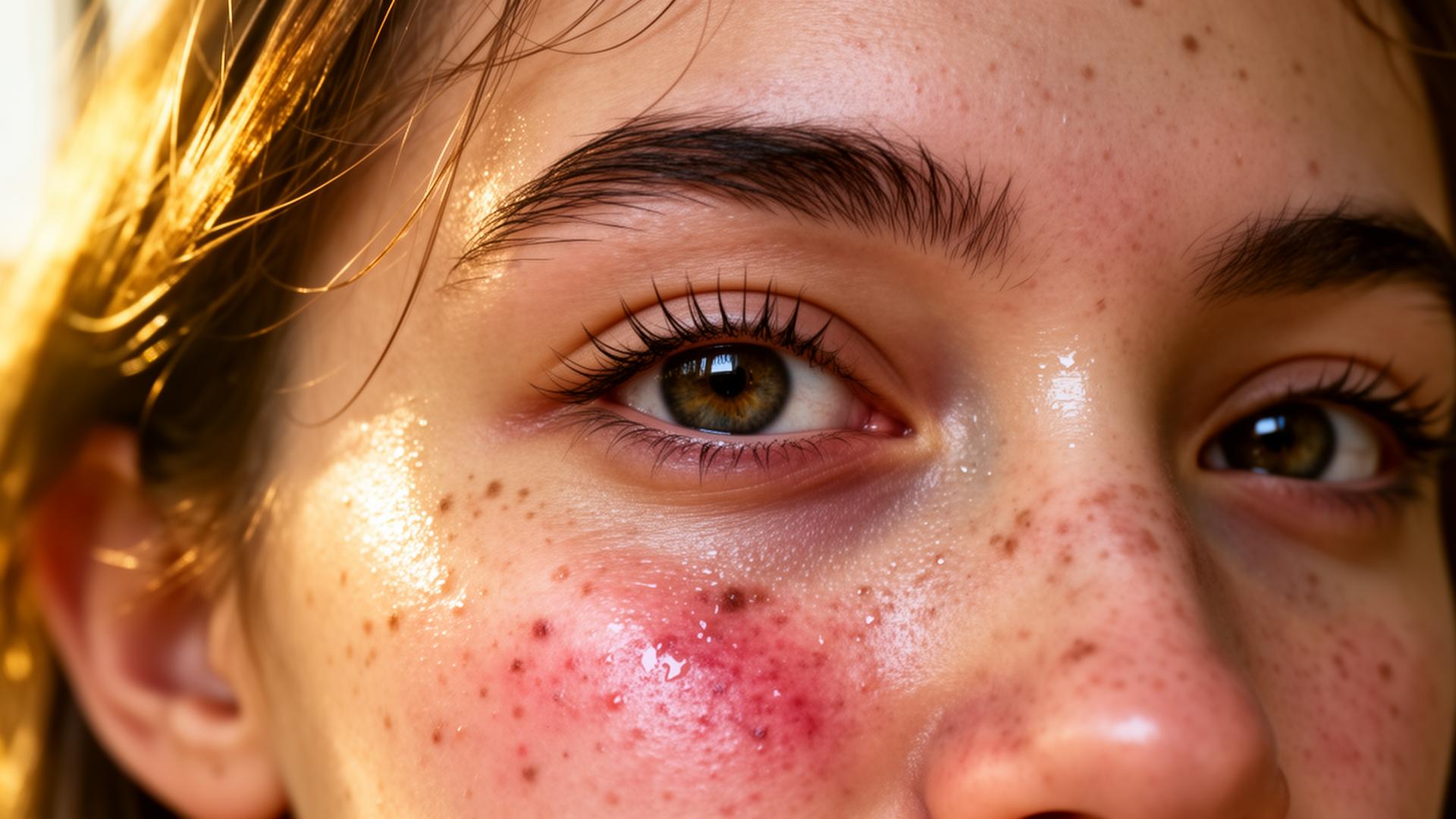 Hyper-realistic AI generated skin closeup