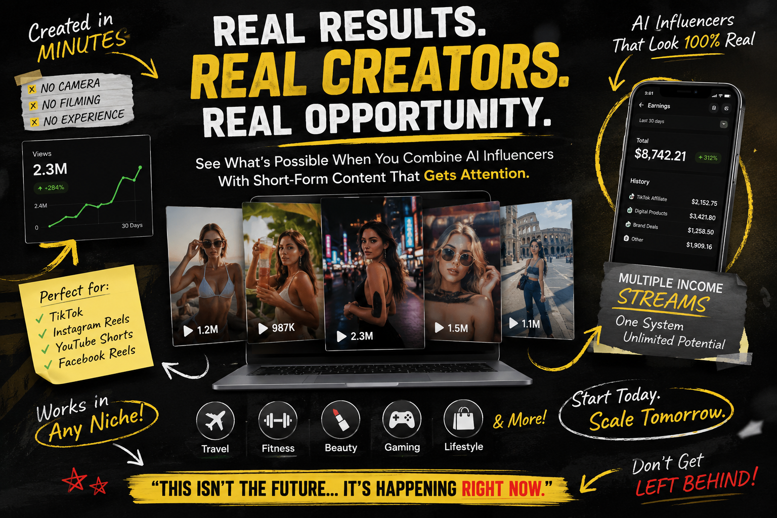 Real Results. Real Creators. Real Opportunity. — AI Influencer Earnings